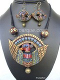 Organic Indian Terracotta Jewelry Handmade and Unique SKU# P1SNT58
